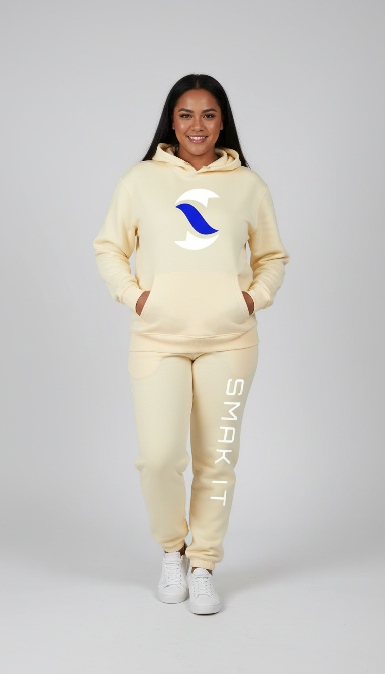 Hoodie and Sweatpants Set - Cream