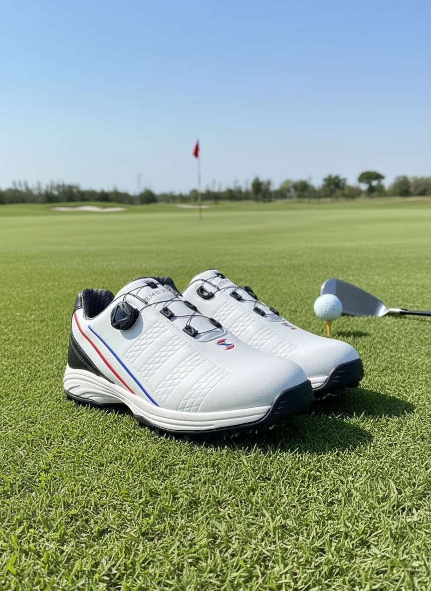 SIGNATURE PRO GOLF BUNDLE (BLACK W/RED WHITE & B LUE SHOES)